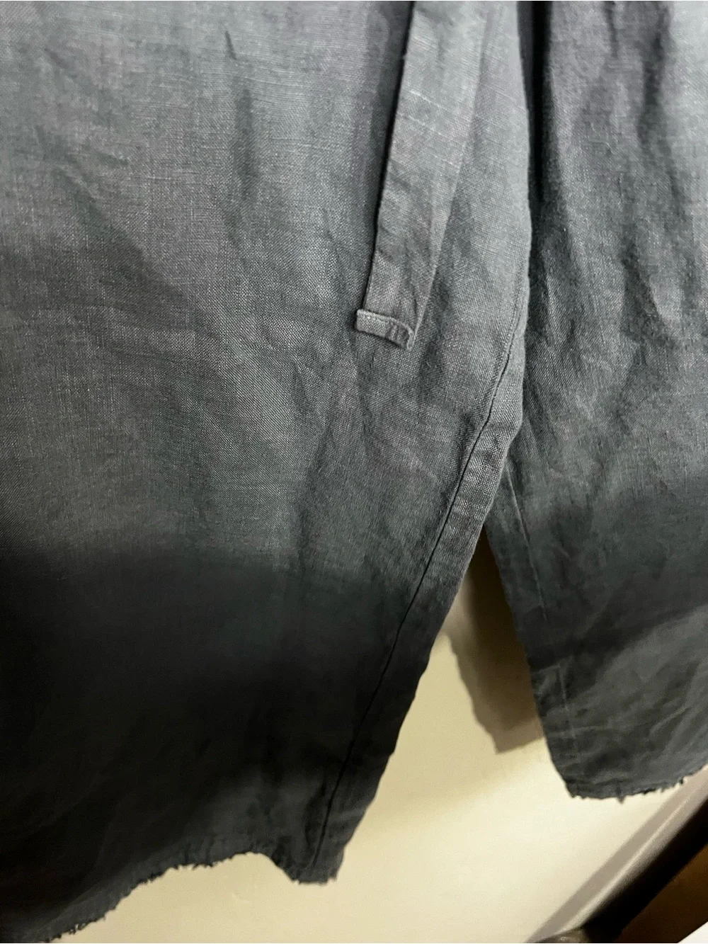 Cloth & Stone Anthropologie 100% Linen Grey Cropped Capri Wide Leg Pants